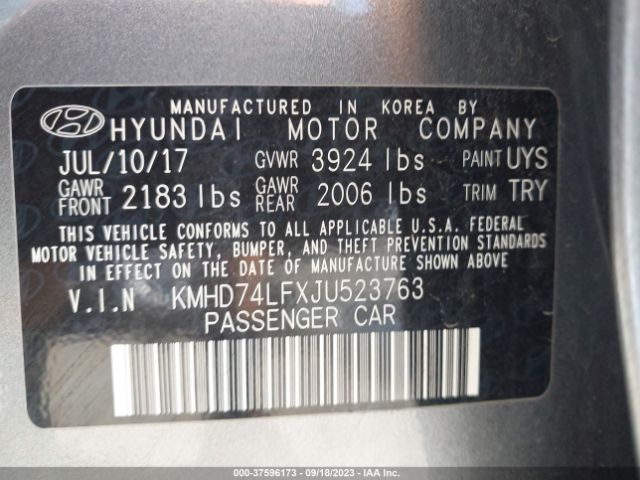 Photo 8 VIN: KMHD74LFXJU523763 - HYUNDAI ELANTRA 