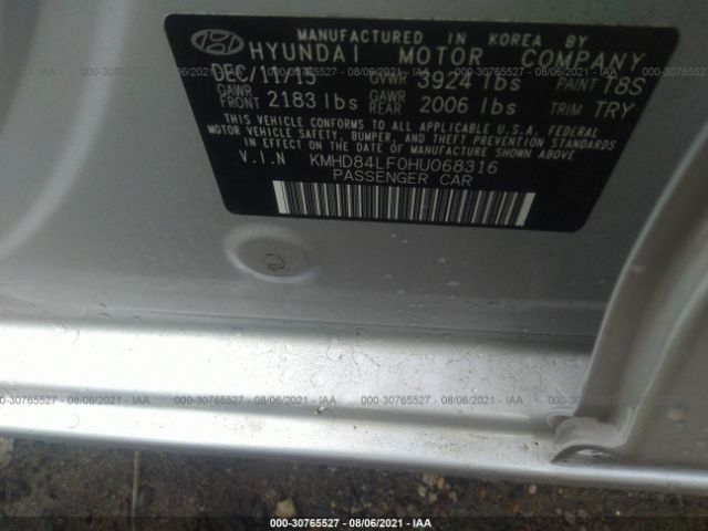 Photo 8 VIN: KMHD84LF0HU068316 - HYUNDAI ELANTRA 