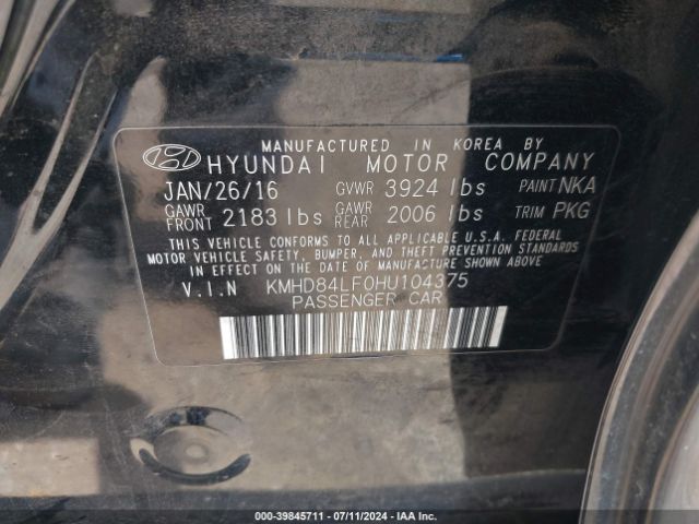 Photo 8 VIN: KMHD84LF0HU104375 - HYUNDAI ELANTRA 