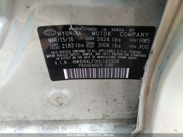 Photo 8 VIN: KMHD84LF0HU141328 - HYUNDAI ELANTRA 