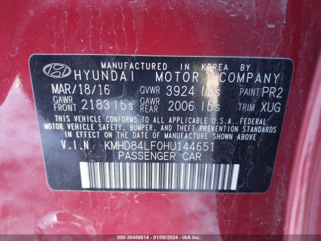 Photo 8 VIN: KMHD84LF0HU144651 - HYUNDAI ELANTRA 