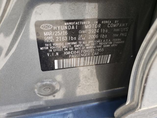 Photo 9 VIN: KMHD84LF0HU151955 - HYUNDAI ELANTRA SE 