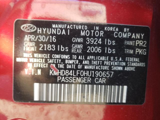 Photo 9 VIN: KMHD84LF0HU190657 - HYUNDAI ELANTRA SE 