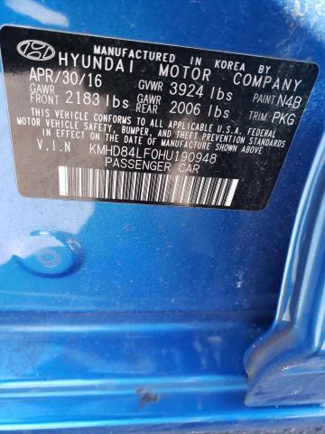 Photo 11 VIN: KMHD84LF0HU190948 - HYUNDAI ELANTRA SE 