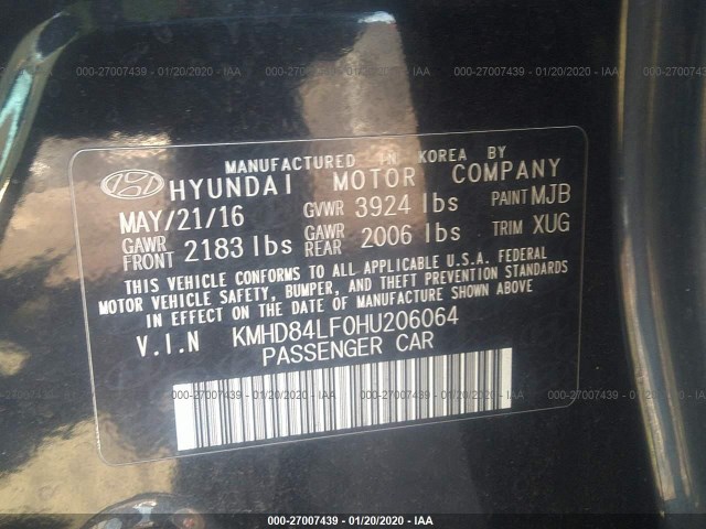 Photo 8 VIN: KMHD84LF0HU206064 - HYUNDAI ELANTRA 