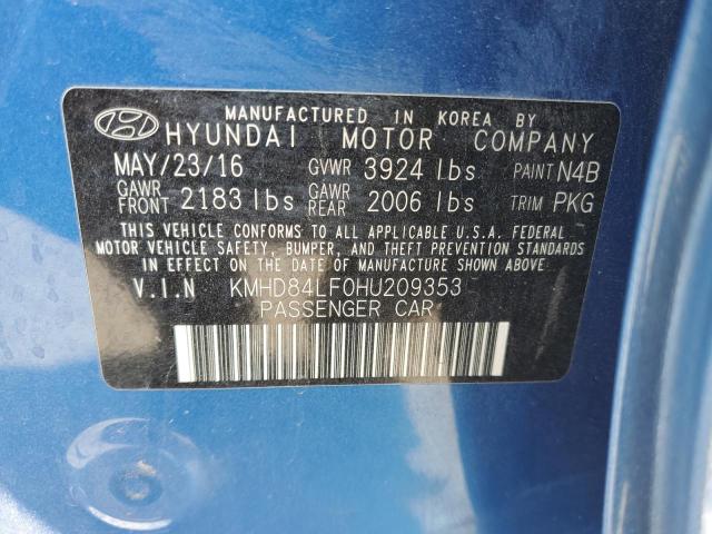 Photo 12 VIN: KMHD84LF0HU209353 - HYUNDAI ELANTRA SE 