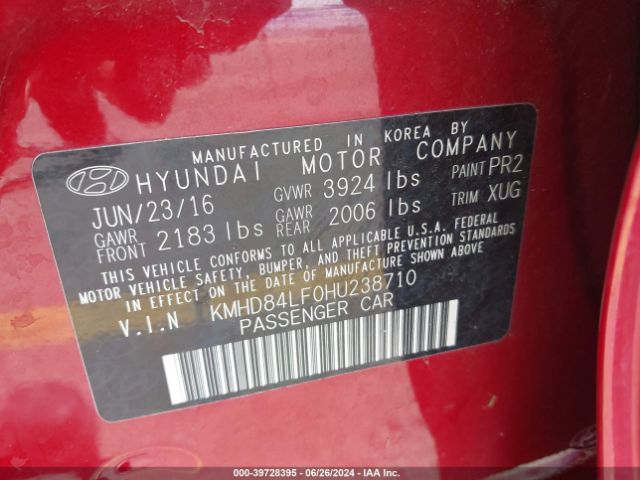 Photo 8 VIN: KMHD84LF0HU238710 - HYUNDAI ELANTRA 