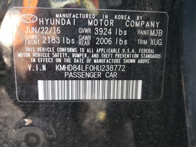 Photo 9 VIN: KMHD84LF0HU238772 - HYUNDAI ELANTRA SE 