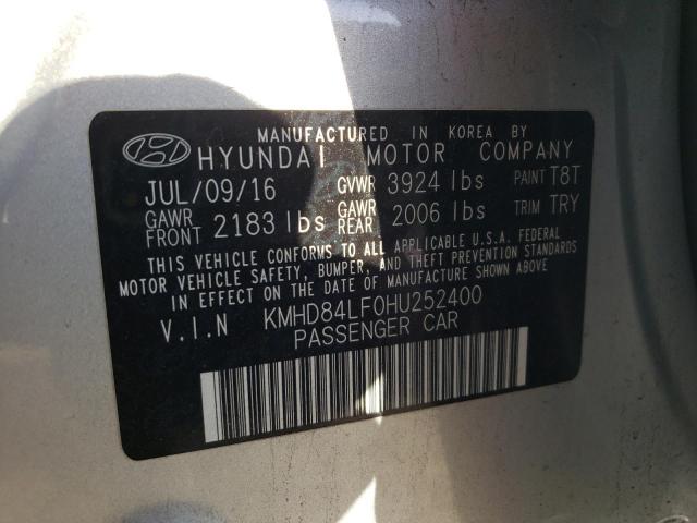 Photo 9 VIN: KMHD84LF0HU252400 - HYUNDAI ELANTRA SE 