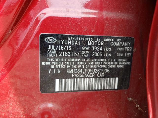 Photo 9 VIN: KMHD84LF0HU261906 - HYUNDAI ELANTRA 