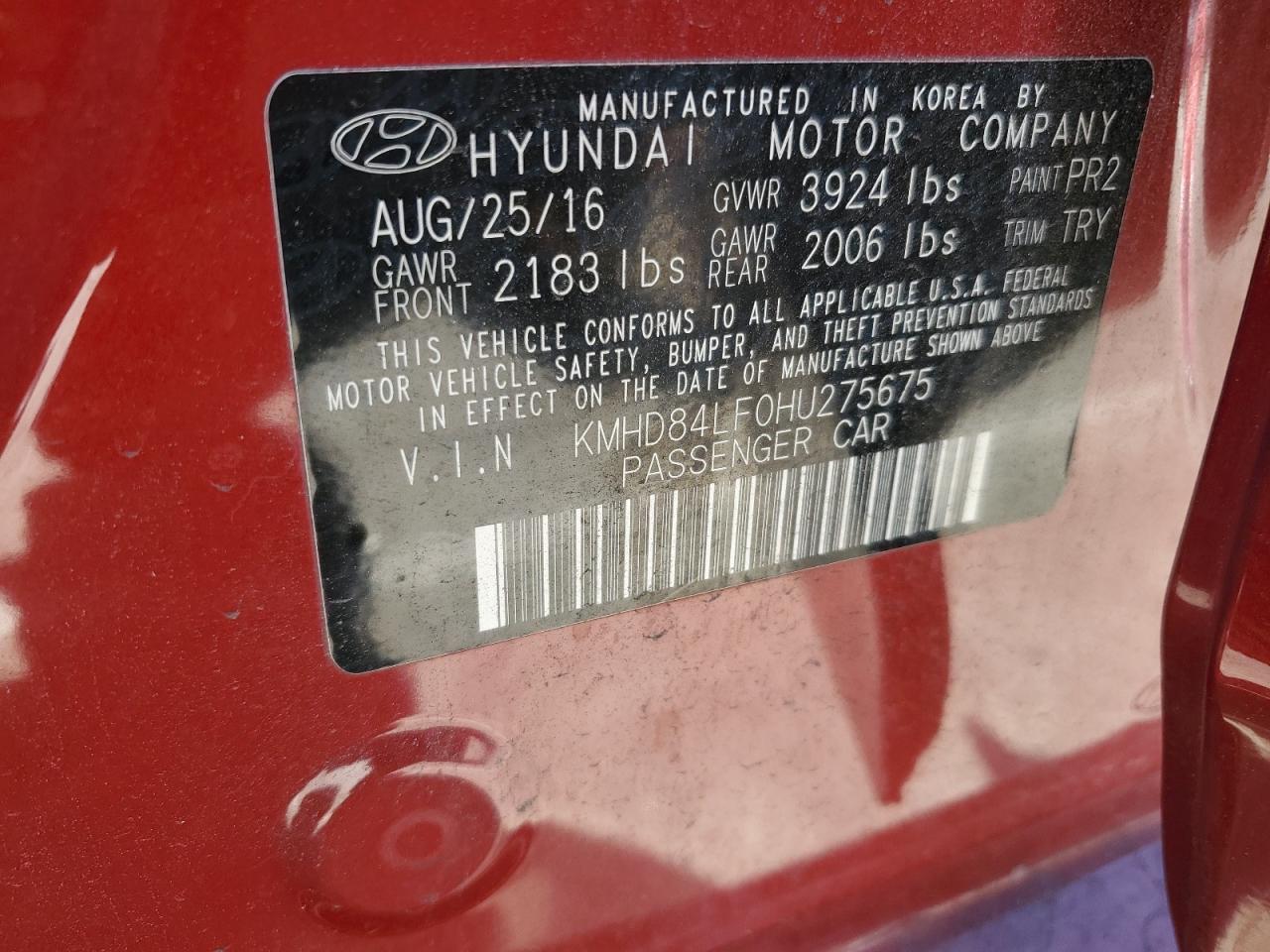 Photo 11 VIN: KMHD84LF0HU275675 - HYUNDAI ELANTRA 