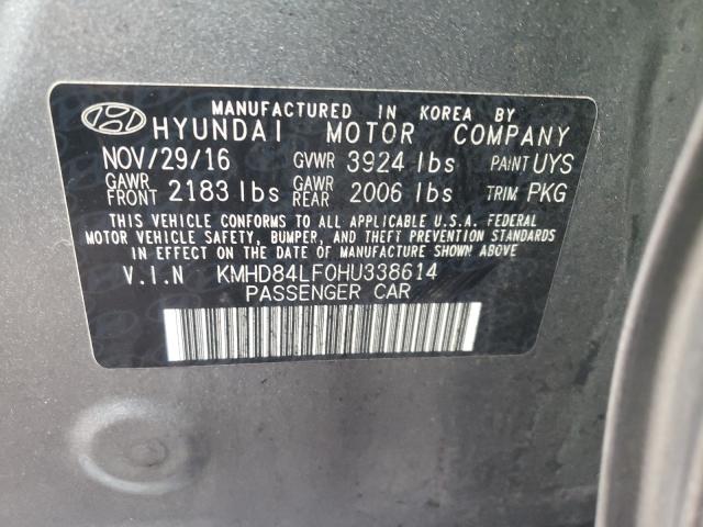 Photo 9 VIN: KMHD84LF0HU338614 - HYUNDAI ELANTRA 