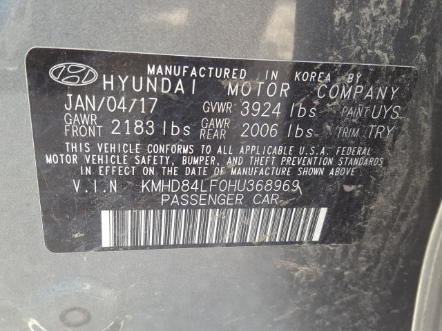 Photo 9 VIN: KMHD84LF0HU368969 - HYUNDAI ELANTRA SE 