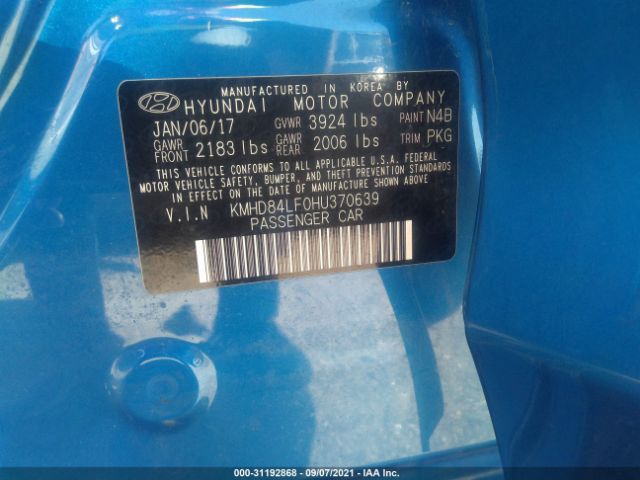 Photo 8 VIN: KMHD84LF0HU370639 - HYUNDAI ELANTRA 