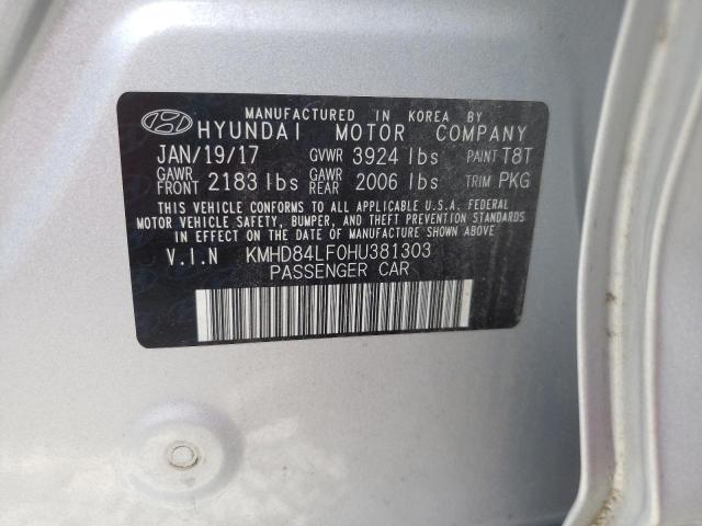 Photo 9 VIN: KMHD84LF0HU381303 - HYUNDAI ELANTRA SE 