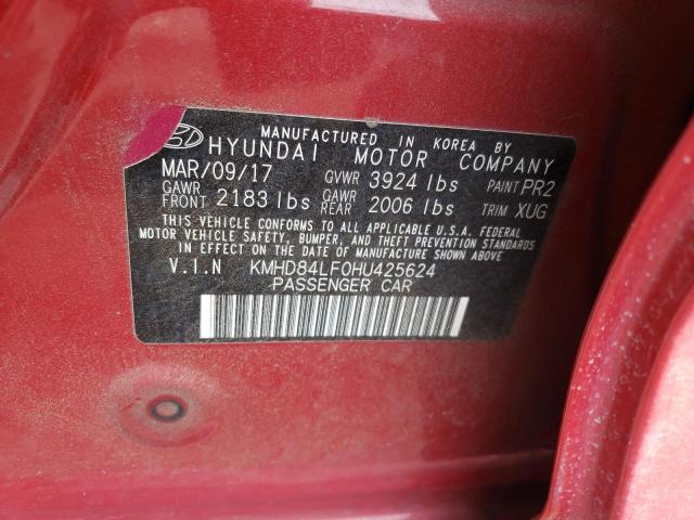 Photo 12 VIN: KMHD84LF0HU425624 - HYUNDAI ELANTRA SE 