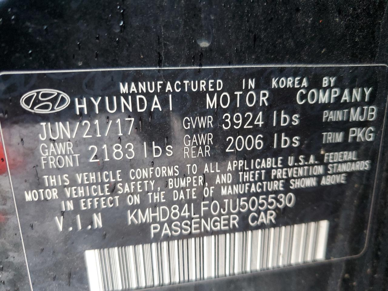 Photo 12 VIN: KMHD84LF0JU505530 - HYUNDAI ELANTRA 