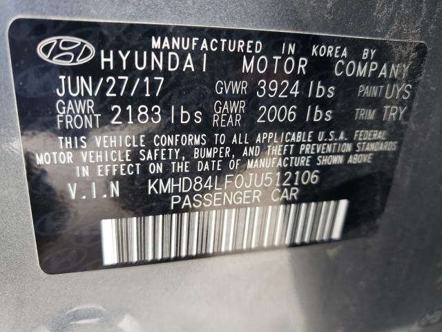 Photo 9 VIN: KMHD84LF0JU512106 - HYUNDAI ELANTRA SE 