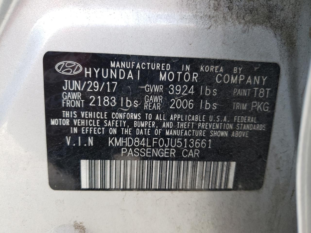 Photo 11 VIN: KMHD84LF0JU513661 - HYUNDAI ELANTRA 