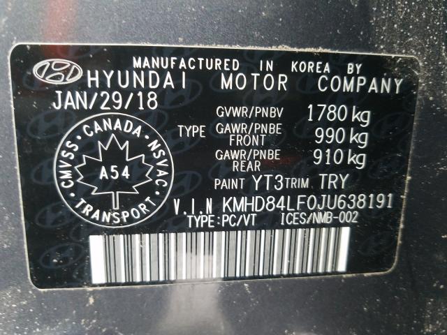 Photo 9 VIN: KMHD84LF0JU638191 - HYUNDAI ELANTRA SE 