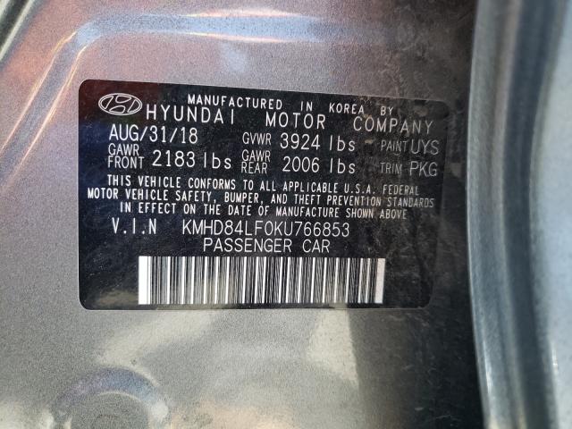 Photo 9 VIN: KMHD84LF0KU766853 - HYUNDAI ELANTRA SE 