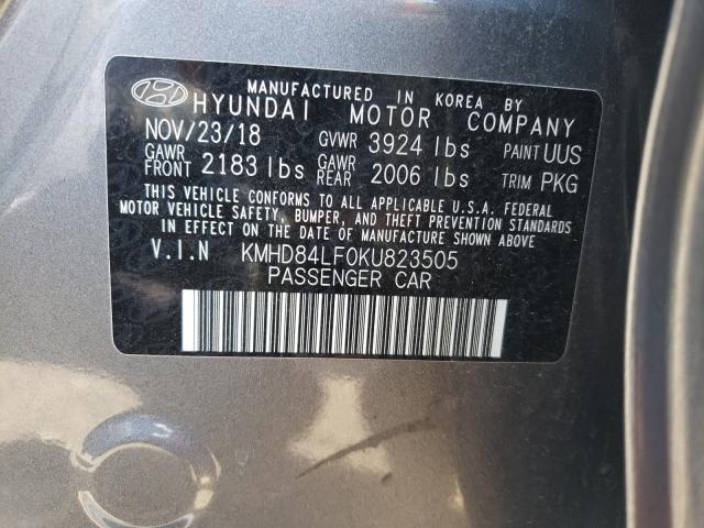 Photo 9 VIN: KMHD84LF0KU823505 - HYUNDAI ELANTRA SE 