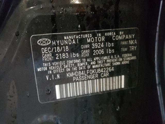 Photo 12 VIN: KMHD84LF0KU842264 - HYUNDAI ELANTRA SE 