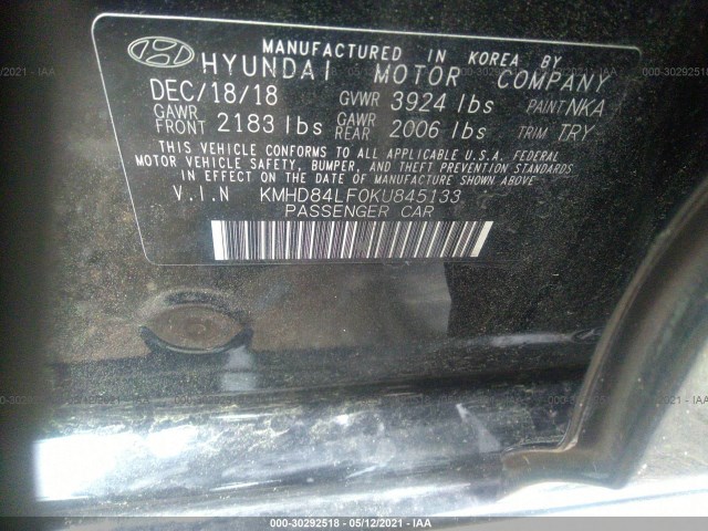 Photo 8 VIN: KMHD84LF0KU845133 - HYUNDAI ELANTRA 