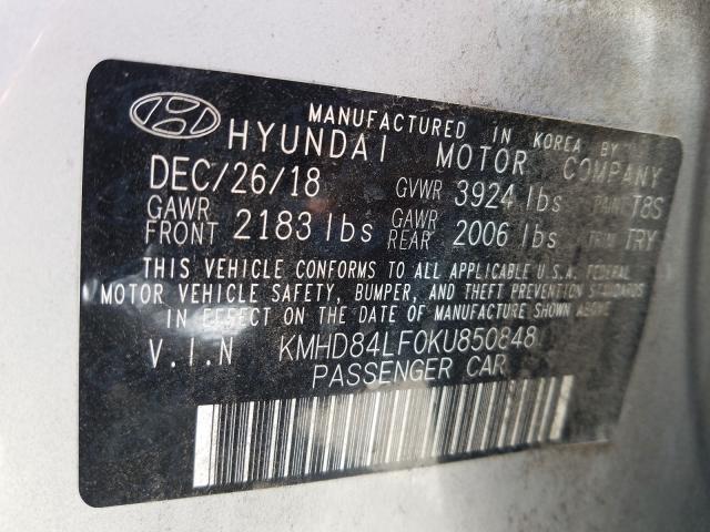 Photo 9 VIN: KMHD84LF0KU850848 - HYUNDAI ELANTRA SE 