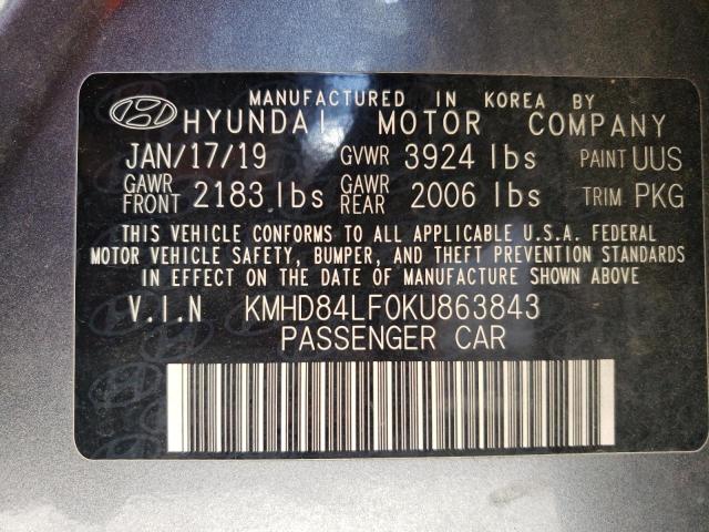 Photo 11 VIN: KMHD84LF0KU863843 - HYUNDAI ELANTRA SE 