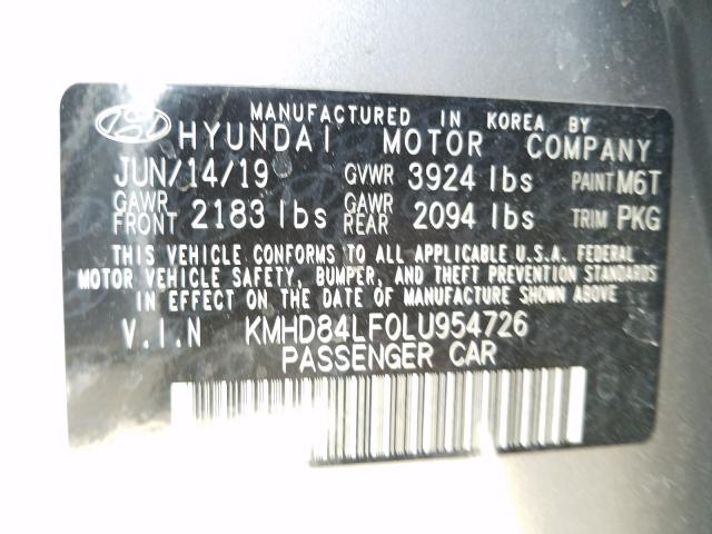 Photo 9 VIN: KMHD84LF0LU954726 - HYUNDAI ELANTRA SE 