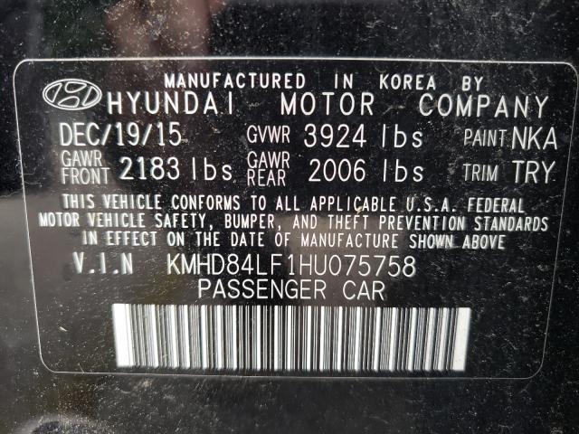 Photo 9 VIN: KMHD84LF1HU075758 - HYUNDAI ELANTRA SE 