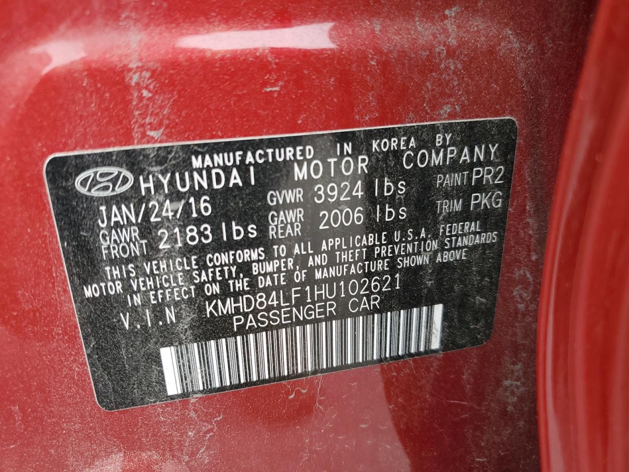 Photo 11 VIN: KMHD84LF1HU102621 - HYUNDAI ELANTRA 