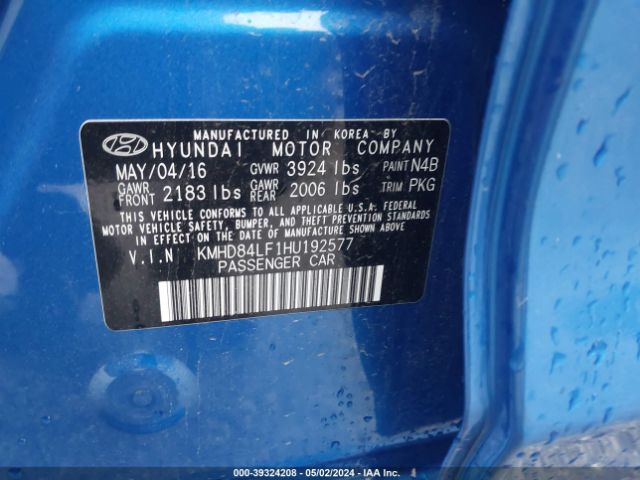 Photo 8 VIN: KMHD84LF1HU192577 - HYUNDAI ELANTRA 