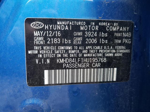 Photo 9 VIN: KMHD84LF1HU195768 - HYUNDAI ELANTRA SE 