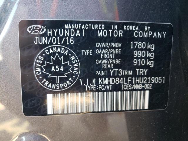 Photo 12 VIN: KMHD84LF1HU219051 - HYUNDAI ELANTRA 