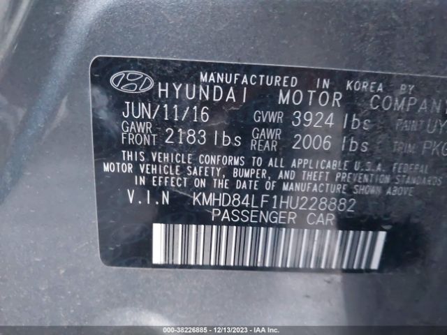 Photo 8 VIN: KMHD84LF1HU228882 - HYUNDAI ELANTRA 