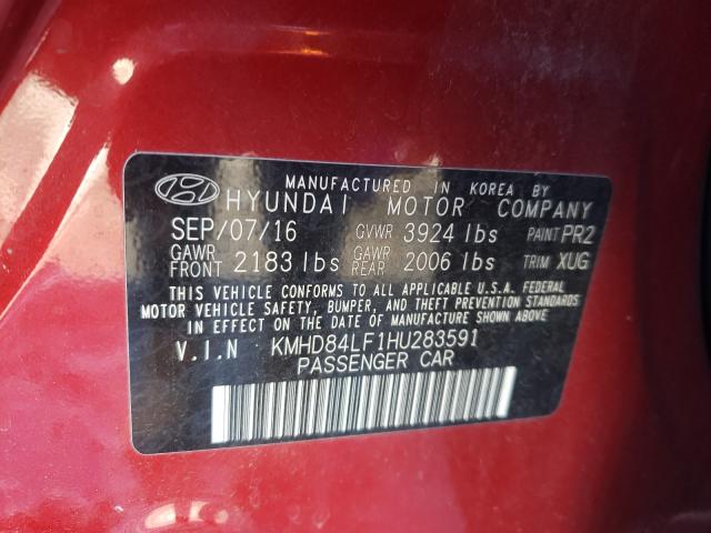 Photo 9 VIN: KMHD84LF1HU283591 - HYUNDAI ELANTRA SE 