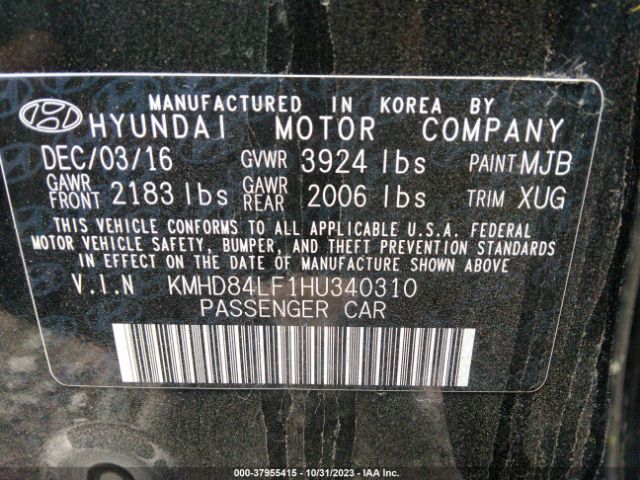 Photo 8 VIN: KMHD84LF1HU340310 - HYUNDAI ELANTRA 