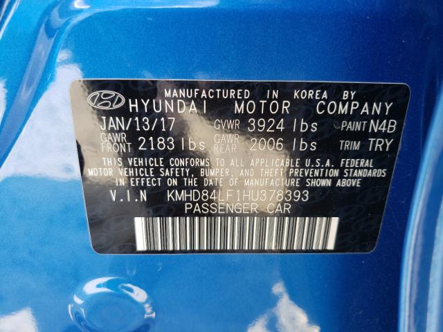 Photo 9 VIN: KMHD84LF1HU378393 - HYUNDAI ELANTRA SE 