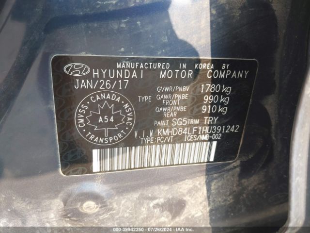 Photo 8 VIN: KMHD84LF1HU391242 - HYUNDAI ELANTRA 