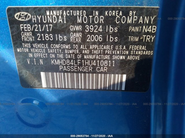 Photo 8 VIN: KMHD84LF1HU410811 - HYUNDAI ELANTRA 