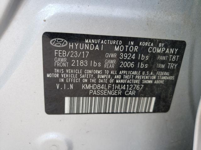 Photo 9 VIN: KMHD84LF1HU412767 - HYUNDAI ELANTRA SE 