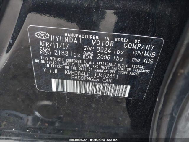 Photo 8 VIN: KMHD84LF1JU452451 - HYUNDAI ELANTRA 