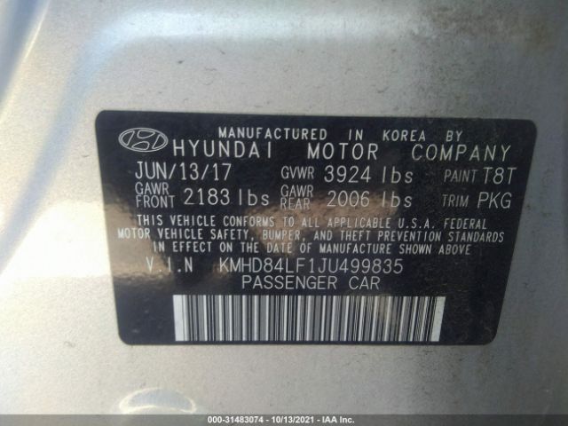 Photo 8 VIN: KMHD84LF1JU499835 - HYUNDAI ELANTRA 