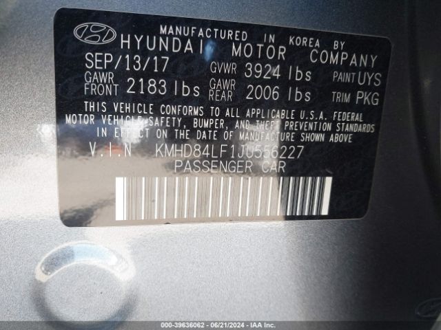 Photo 8 VIN: KMHD84LF1JU556227 - HYUNDAI ELANTRA 