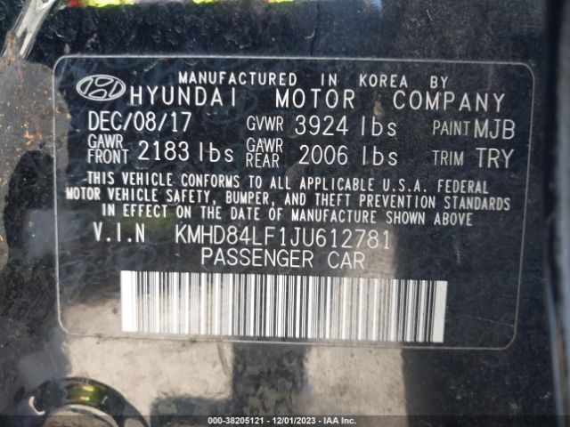 Photo 8 VIN: KMHD84LF1JU612781 - HYUNDAI ELANTRA 