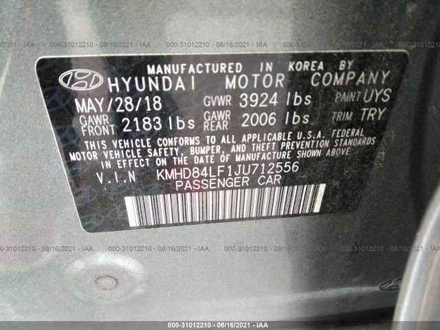 Photo 8 VIN: KMHD84LF1JU712556 - HYUNDAI ELANTRA 