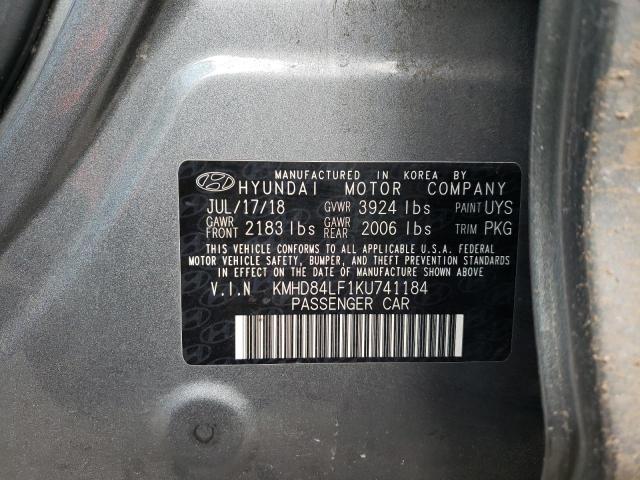 Photo 11 VIN: KMHD84LF1KU741184 - HYUNDAI ELANTRA 