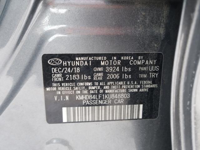 Photo 9 VIN: KMHD84LF1KU848803 - HYUNDAI ELANTRA SE 